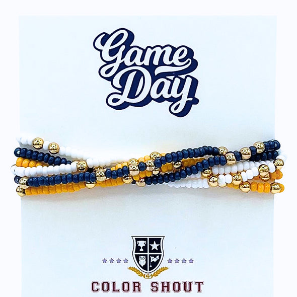 B201- Game Day Team Colors: Set of 6 Stretch Bracelets