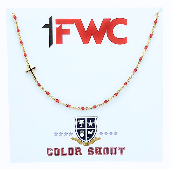 Custom School: Enamel Dot Cross Necklace