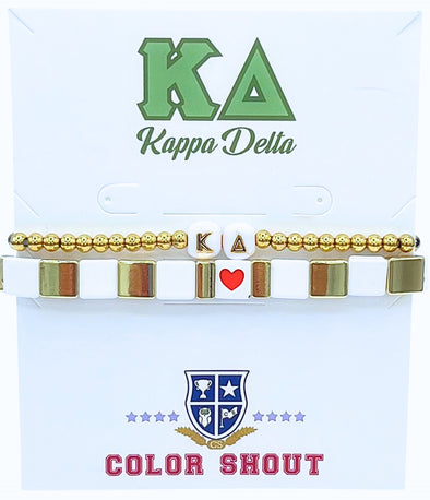 B202 KD-'I Love' Kappa Delta Bracelet Stack