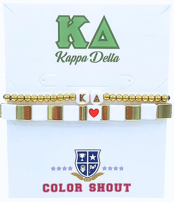 B202 KD-'I Love' Kappa Delta Bracelet Stack