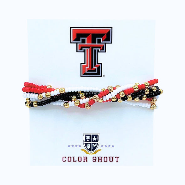 B201 TT-Texas Tech: Set of 6 Stretch Bracelets