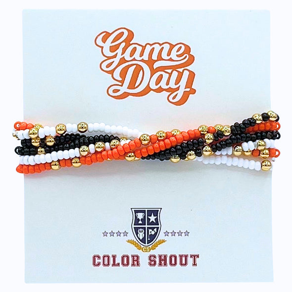 B201- Game Day Team Colors: Set of 6 Stretch Bracelets