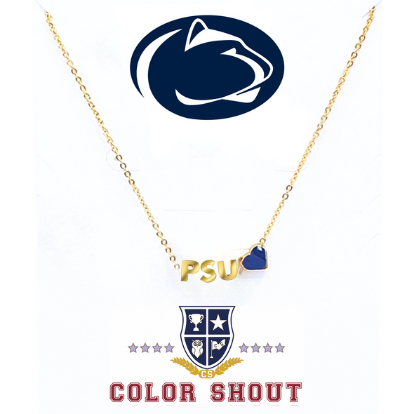 Penn State University PSU Heart Necklace