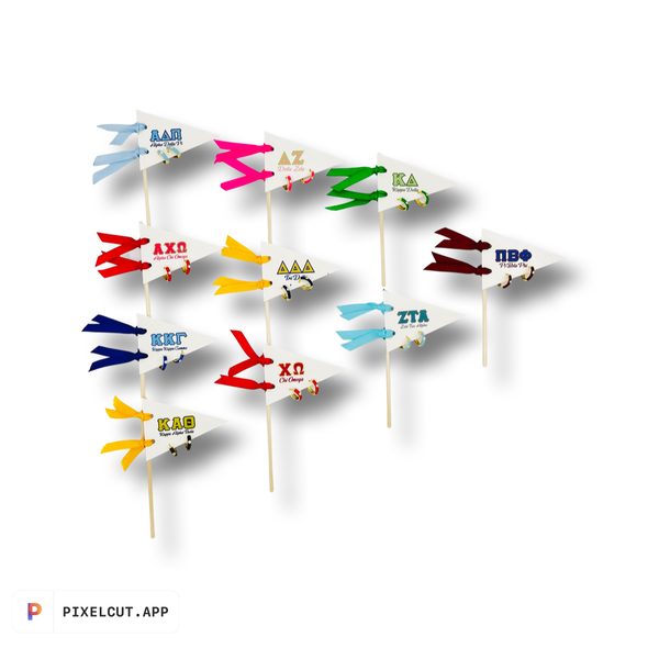 E203 DDD-Delta Delta Delta Pennant Pair Earring Set