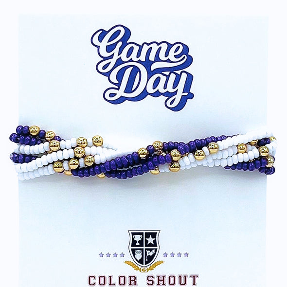 B201- Game Day Team Colors: Set of 6 Stretch Bracelets
