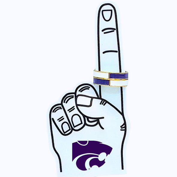R207 - K State: Team Colors 50/50 Stack Ring Set
