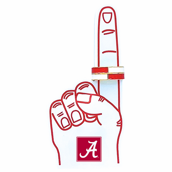 R207 - Alabama: Team Colors 50/50 Stack Ring Set