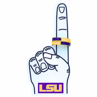 R207 - LSU: Team Colors 50/50 Stack Ring Set