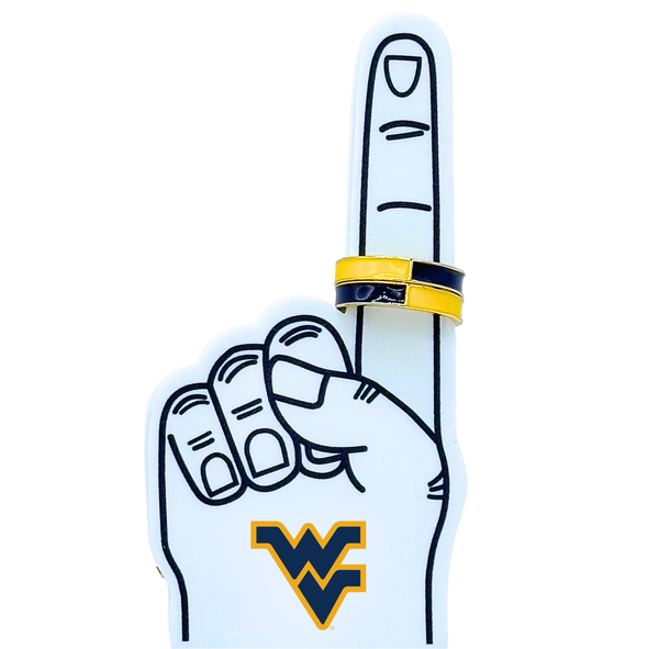 R207 - WV: West Virginia University 50/50 Stack Ring Set