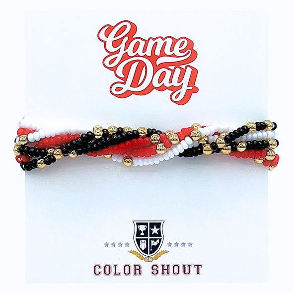 B201- Game Day Team Colors: Set of 6 Stretch Bracelets