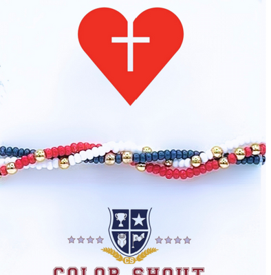 Custom School Beaded Bracelet Set of 3
