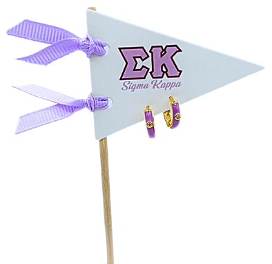 Sigma Kappa Purple Huggie Hoops