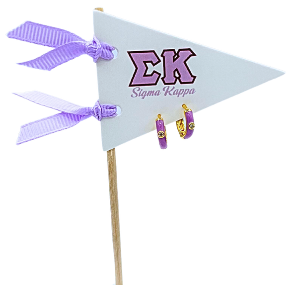 Sigma Kappa Purple Huggie Hoops