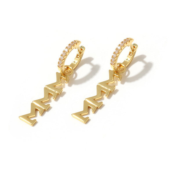 E208 - SSS -Sigma Sigma Sigma Greek Letter earrings