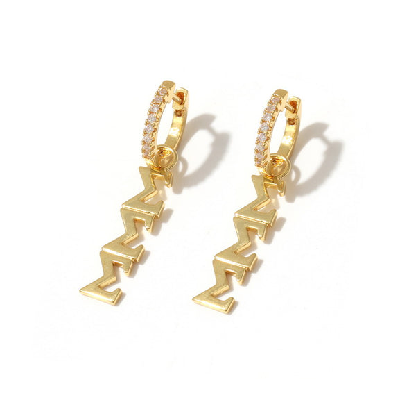 E208 - SSS -Sigma Sigma Sigma Greek Letter earrings