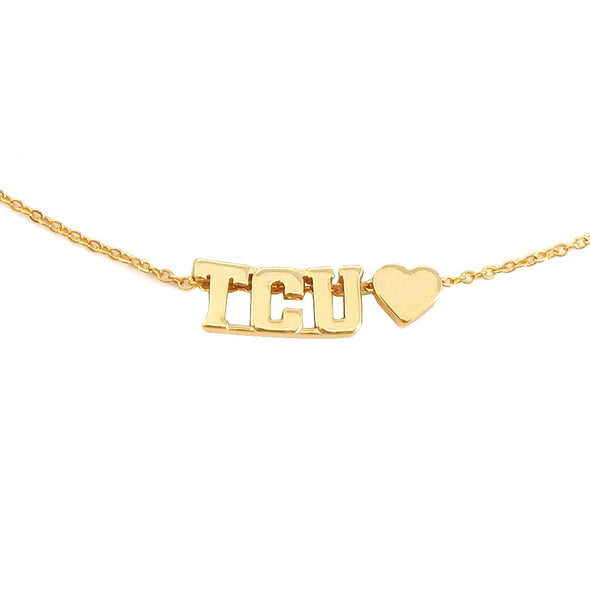 N202 TCU-I Love TCU:  TCU Heart Necklace