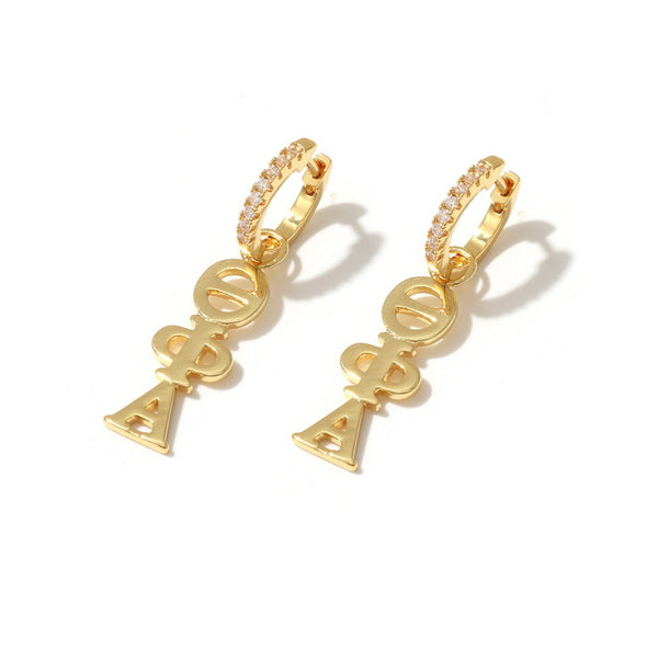 E208 - TPA - Theta Phi Alpha Greek Letter Earrings