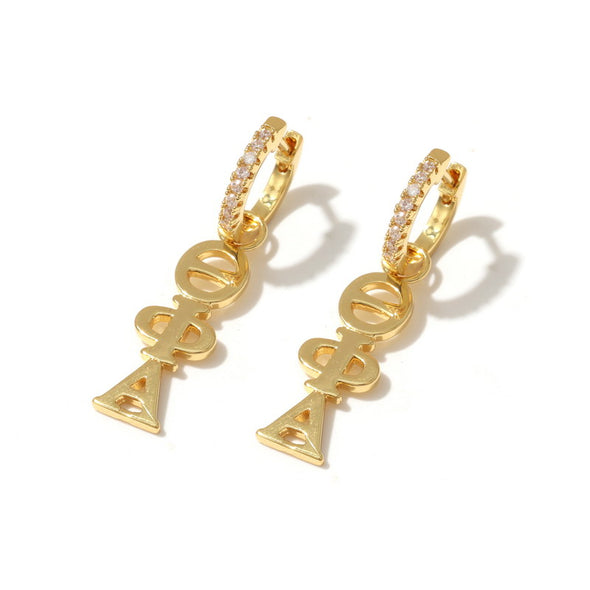 E208 - TPA - Theta Phi Alpha Greek Letter Earrings