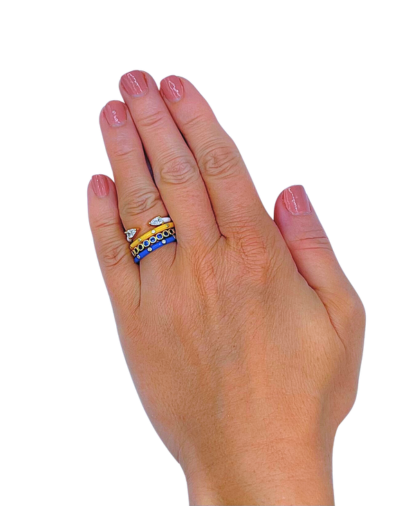 Delta Delta Delta: 2 Enamel Stack Ring Set