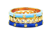 R206 ADP-Alpha Delta Pi Bezel & Enamel Stack Ring Set