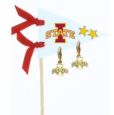 E203 - IST : Iowa State University Pennant Pair Earring Set
