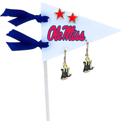 E203 - OM : Ole Miss Pennant Pair Earring Set