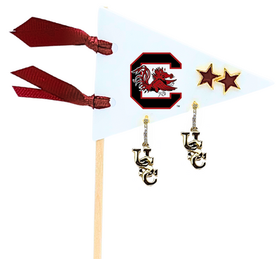 E203 - University of South Carolina Pennant Pair Earring Set