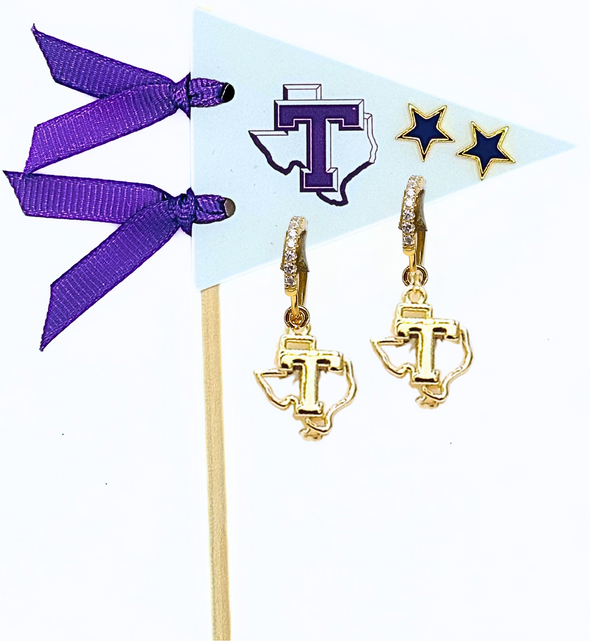 College: Pennant Pair Earring Set