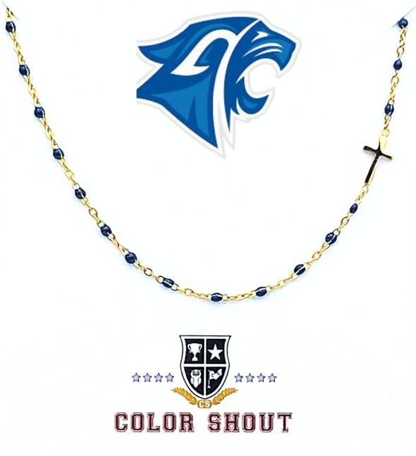 Custom School: Enamel Dot Cross Necklace