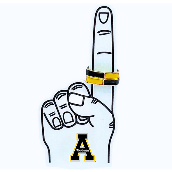 R207-App State: Team Colors 50/50 Stack Ring Set