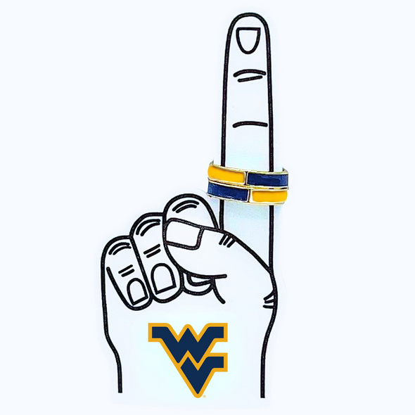 R207 - WV: West Virginia University 50/50 Stack Ring Set