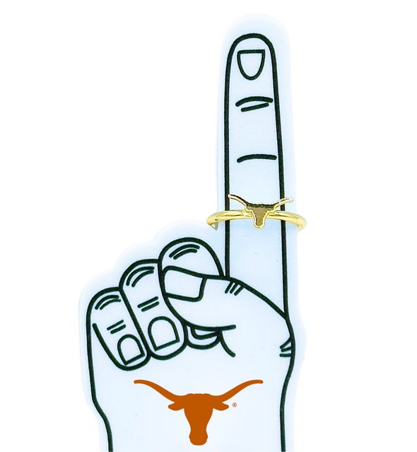 R209: College Logo Gold Stack Ring