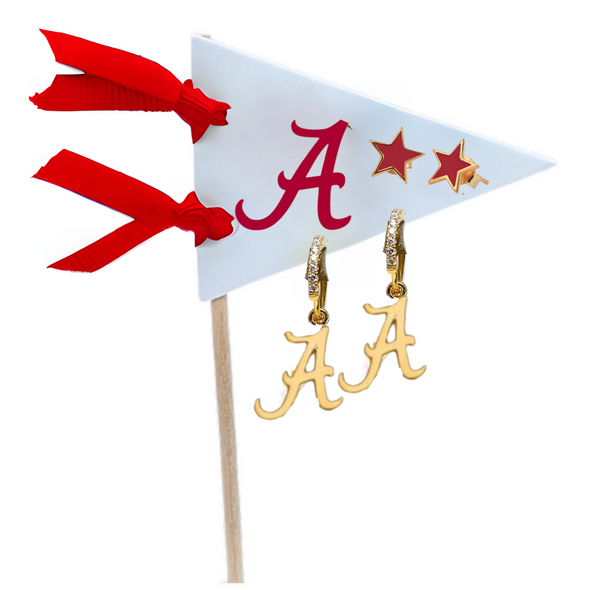 E203-AL Alabama Pennant Pair Earring Set