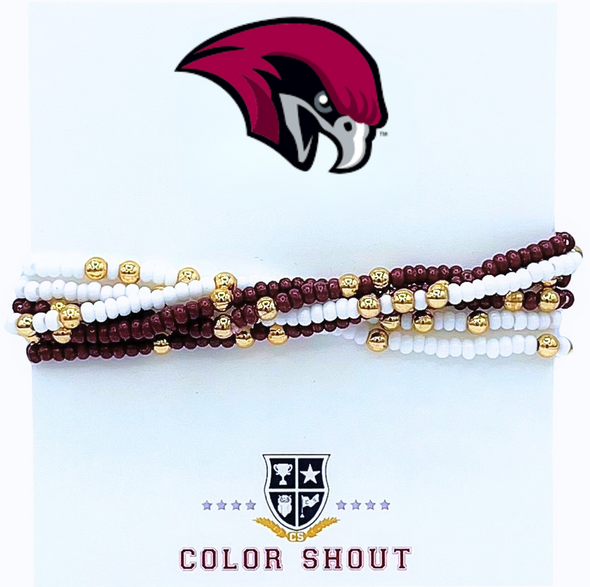 B201 - Roanoke College Stack: Set of 6 Beaded Stretch Bracelets