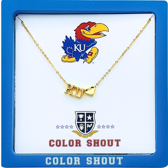 N202 - KAN : University of Kansas Heart Necklace