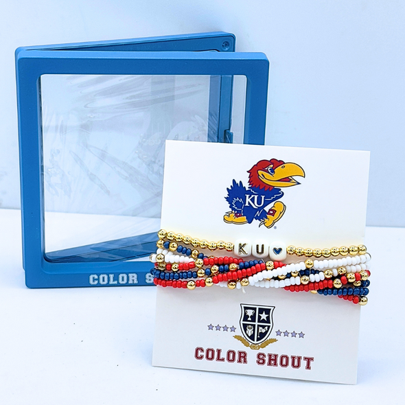 B209 - KAN University of Kansas 'Lucky 7' Bracelet Stack