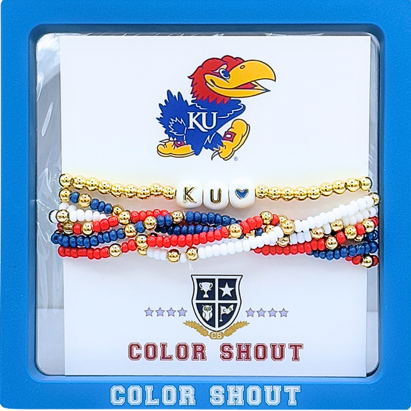 B209 - KAN University of Kansas 'Lucky 7' Bracelet Stack