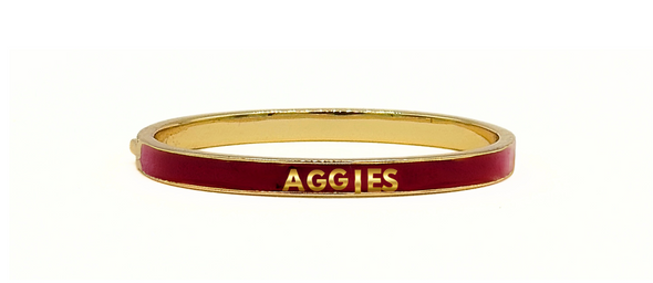 B212- TAM Texas A&M University Enamel Hinge Bangle