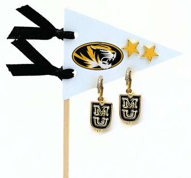 E203 MIZ- University of MissouriPennant Pair Earring Set