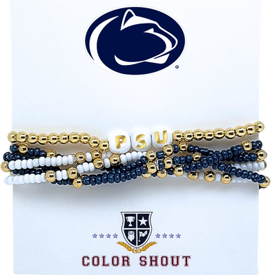 B209 - Penn State University 'Lucky 7' Bracelet Stack