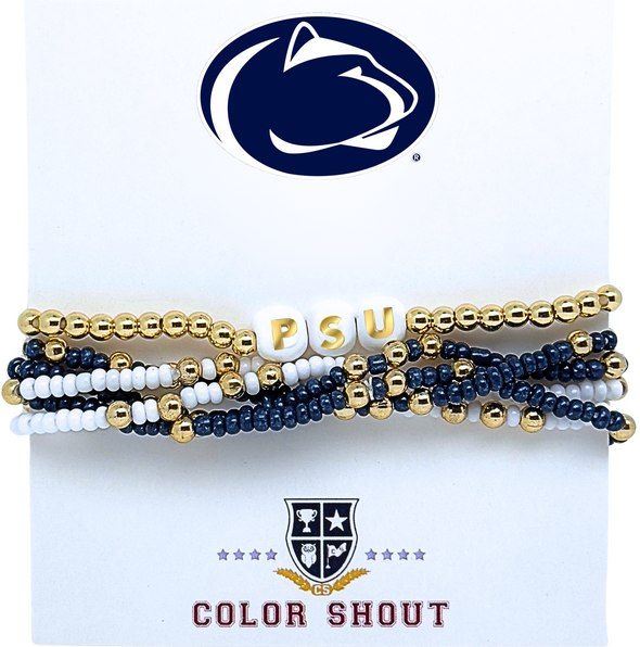 B209 - Penn State University 'Lucky 7' Bracelet Stack