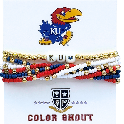 B209 - KAN University of Kansas 'Lucky 7' Bracelet Stack
