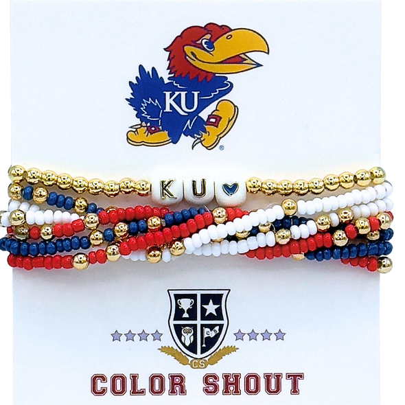 B209 - KAN University of Kansas 'Lucky 7' Bracelet Stack