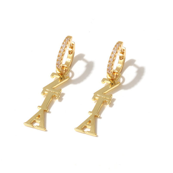 E208 - ZTA - Zeta Tau Alpha Greek Letter Earrings