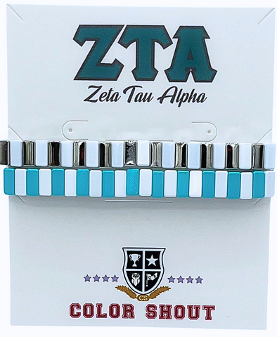 B203 ZTA-Zeta Tau Alpha Enamel Tile Double Stack