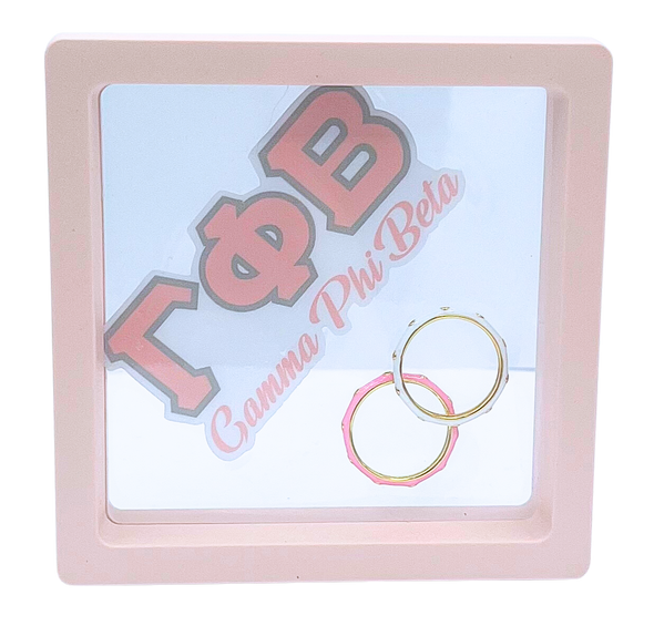 R201 GPB-Gamma Phi Beta 2 Enamel Stack Rings Set