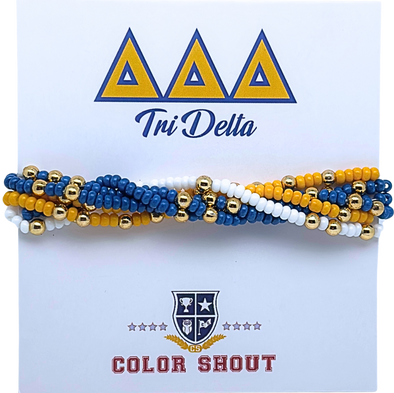 B201 DDD-Delta Delta Delta Colors Stack: Set of 6 Beaded Stretch Bracelets