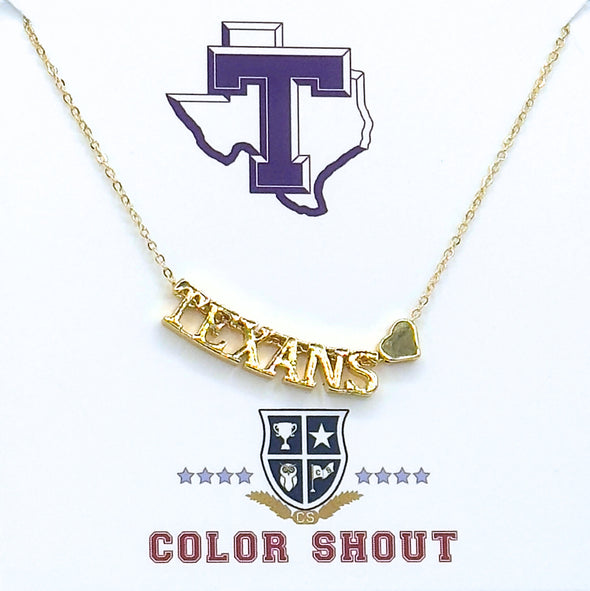 I Love College:  Initial Heart Necklace