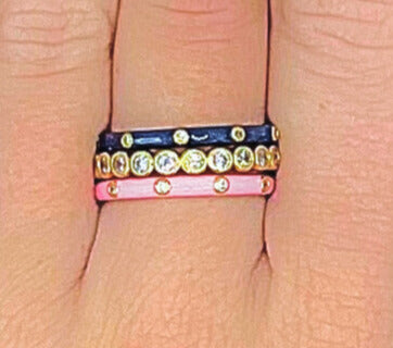 Delta Gamma Bezel & Enamel Stack Ring Set