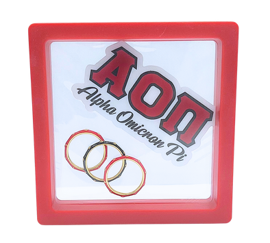 Alpha Omicron Pi 3 Enamel Stack Ring Set